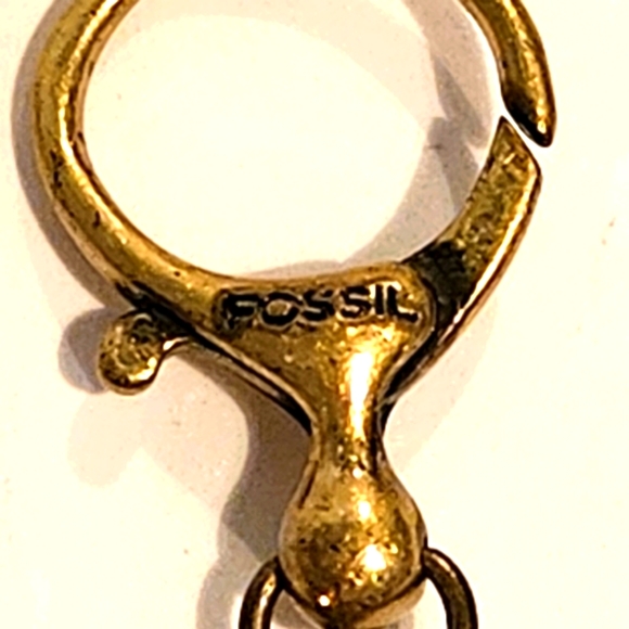 Retired Fossil Bronze Tone Floral Bracelet Topaz & Chocolate Rhinestone … - Picture 3 of 10